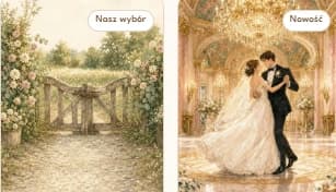 Wybór szablonu zaproszenia w kreatorze — siatka stylów Rustykalny i Elegancki